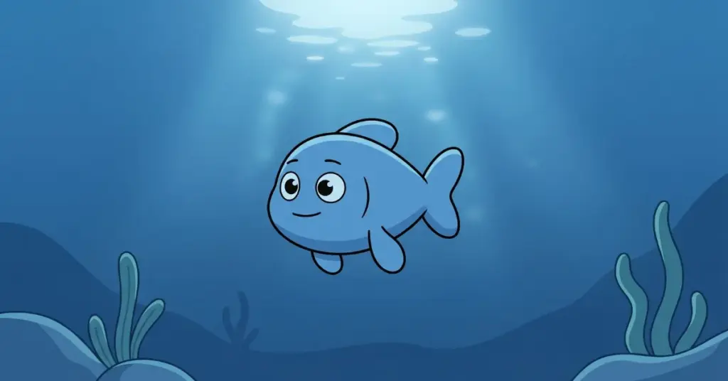 historia peixinho lago calmo noite criança relaxamento fundo do mar água tranquila peixe nadando devagar educação infantil calma sono história para dormir