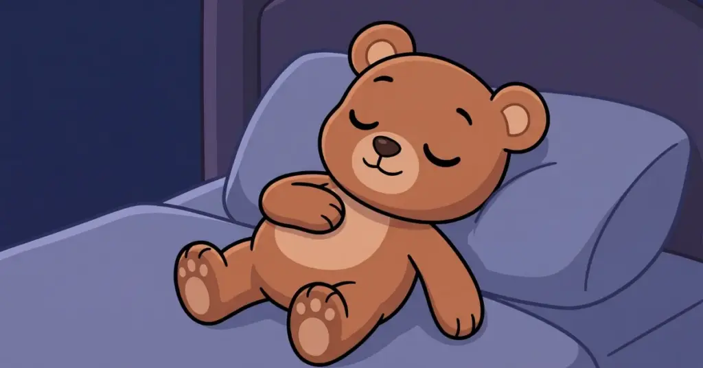 historia ursinho respiração calma criança relaxamento sono tranquilo ursinho ouvindo coração deitado cama educação infantil acalmar mente antes de dormir