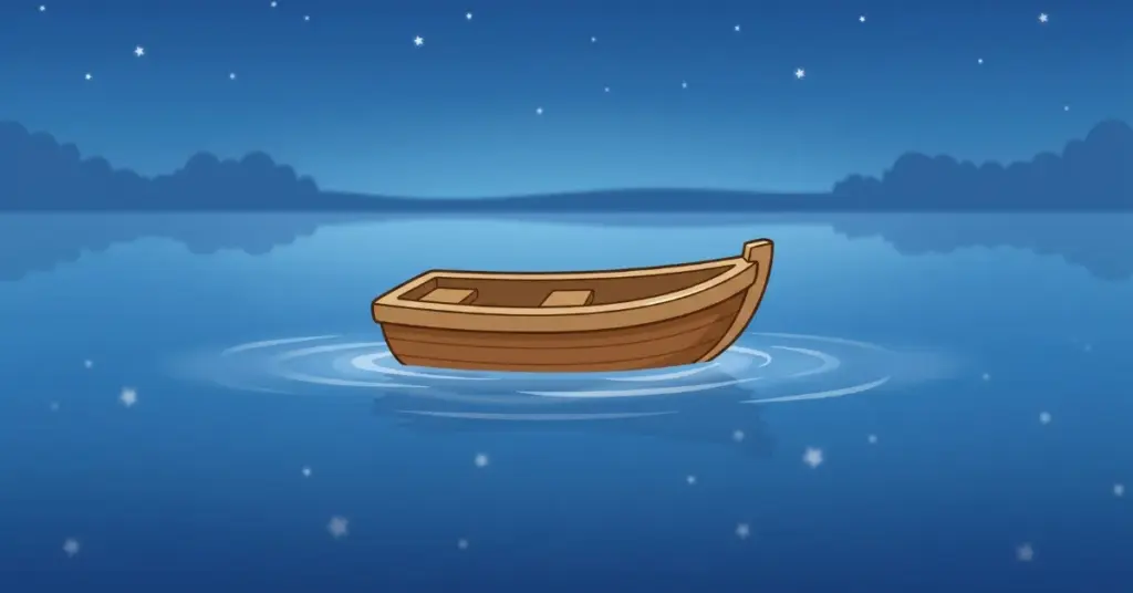 histórias infantis para dormir 4 anos barquinho flutuando em lago calmo à noite céu estrelado água tranquila aprendizado infantil sobre paciência e calma