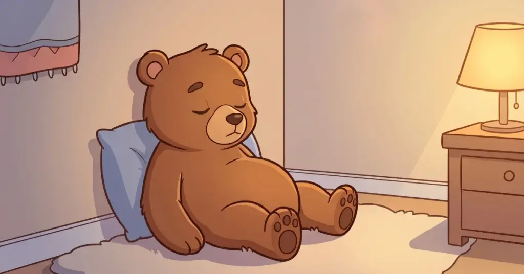 histórias infantis para dormir 4 anos ursinho descansando em cantinho aconchegante quarto infantil luz suave momento calmo relaxamento e sono tranquilo criança